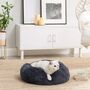 50cm Dark Grey Soft Plush Donut Dog Cat Bed Cushion, thumbnail 2 of 8