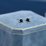 Trillion Cut Onyx Black Cz Stud Earrings, thumbnail 5 of 11