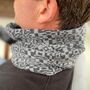 Mens Lambswool Knitted Snood Geometric Pattern, thumbnail 7 of 12