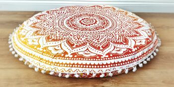 Round Ombre Mandala Floor Cushion Cover, 4 of 7