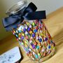 Multicoloured Blossom Hand Painted Bud Vase With Bow, thumbnail 3 of 6