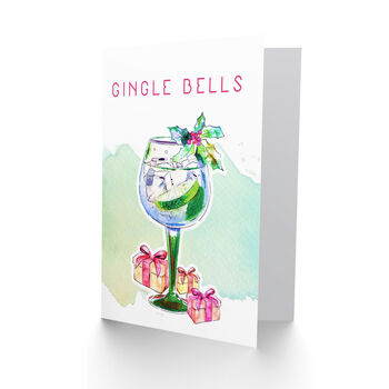 Gingle Jingle Bells Gin Alcohol Christmas Card, 2 of 4