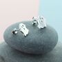 Ghost Simple Outline Stud Earrings, thumbnail 1 of 2