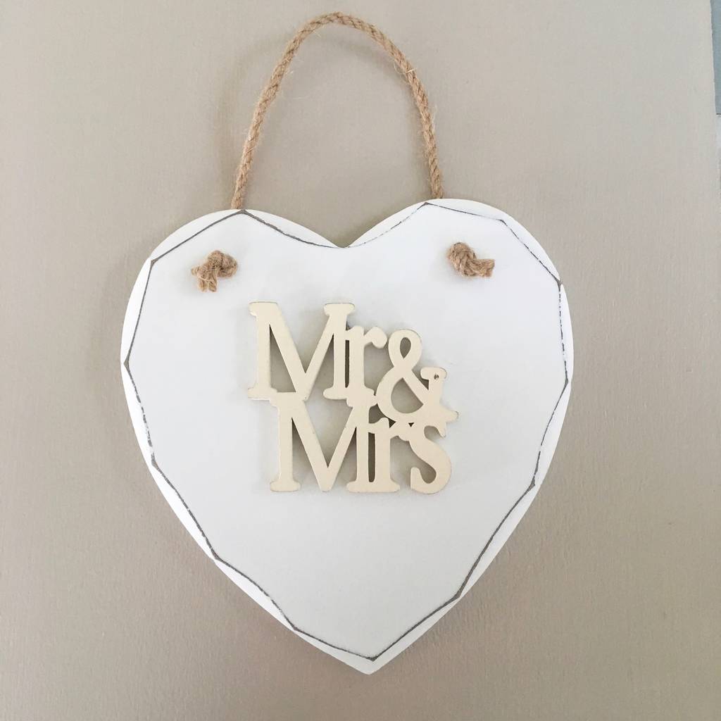 Handmade Mr And Mrs Hanging Sign, 1 of 5