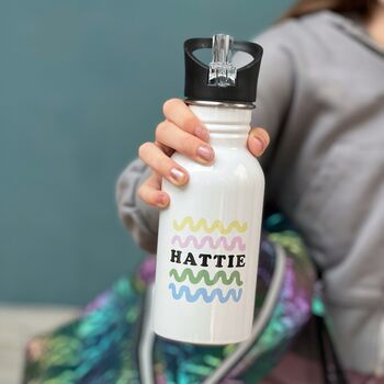 Squiggle Pattern Luxury Water Bottle, 5 of 5
