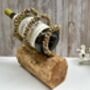 Teak Driftwood Metal Rope Wine Bottle Holder Freestanding – Single Bottle Tilt, thumbnail 2 of 9