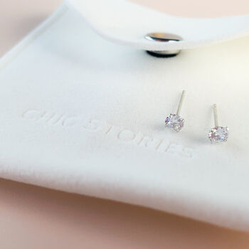 Sterling Silver Crystal Stud Earrings, 6 of 7