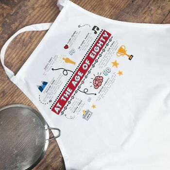 Personalised 80th Birthday White Apron, 6 of 11