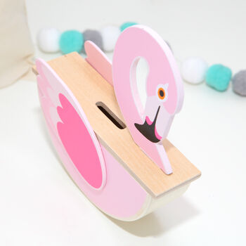 Wooden Flamingo Money Box Bank, 3 of 3