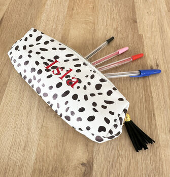Personalised Dalmatian Embroidered Pencil Case, 3 of 4
