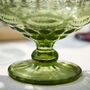 Aurielle Green Glass Footed Dessert Bowl, thumbnail 2 of 3