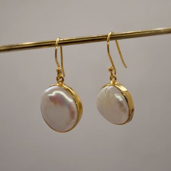 Gold Plated Sterling Silver Pearl Earrings, 8 of 8