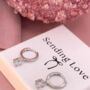 Solitaire Drop Hoop Earrings Christmas Gift For Her, thumbnail 7 of 9