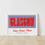 Personalised Glasgow Retro Favourite City Travel Print, thumbnail 3 of 7