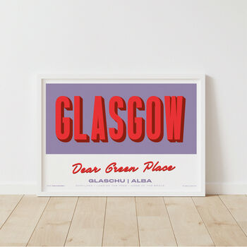 Personalised Glasgow Retro Favourite City Travel Print, 3 of 7