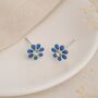 Sterling Silver Blue Forget Me Not Stud Earrings – 5mm, thumbnail 4 of 9