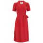 Peggy Dress In Red Ditzy Dot 1940s Vintage Style, thumbnail 1 of 2