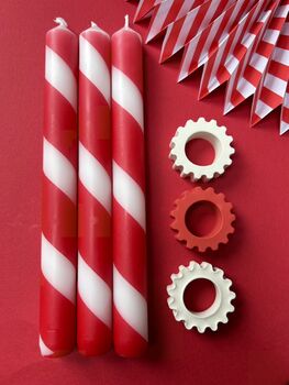 Red And White Stripe Christmas Candles 'Candy Canes', 4 of 4