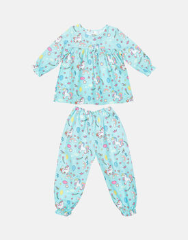 Aqua Magical Pony Children's Cotton Pyjama Set, 3 of 5