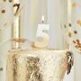 Gold Ombre Five Number Birthday Candle, thumbnail 1 of 2