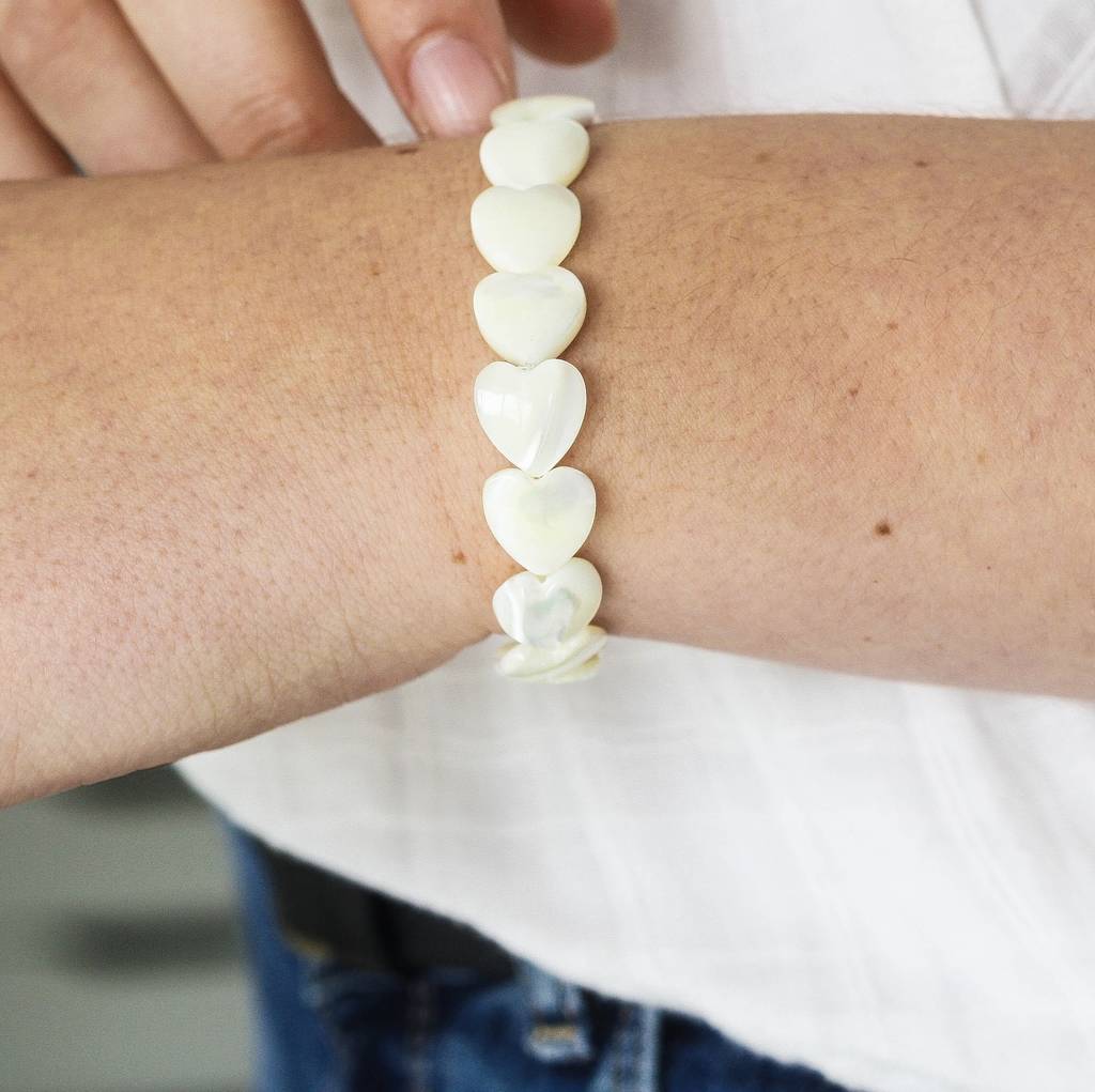 Rice Pearl Bracelet With Heart Charm | Freya Rose | Wolf & Badger