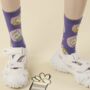Cat Paw Print Mid Calf Length Socks, thumbnail 1 of 3