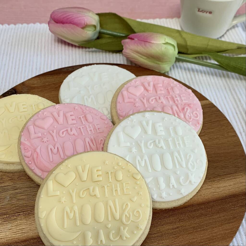 Love You To The Moon And Back Valentine Biscuit Gift, 1 of 9