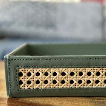 Vegan Leather Desk Caddy, Desk Organiser, 3 of 8