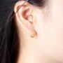 Gold Thorn Hoop Earrings, Dainty Minimalistic Huggie Hoops, thumbnail 3 of 7