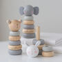 Personalised Wooden Elephant, Teddy Or Bunny Stacking Toy, thumbnail 4 of 4