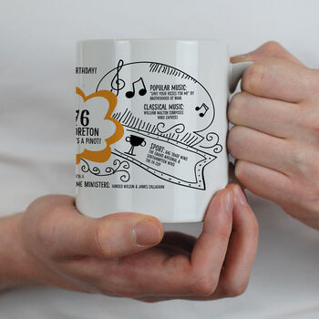 50th Birthday Gift Personalised 1976 Mug, 6 of 10