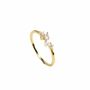 Cluster Pearl Ring, Cz, Gold Vermeil 925 Silver, thumbnail 7 of 10