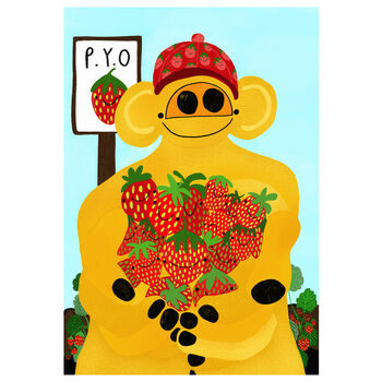 'Strawberry Picker' Art Print, 4 of 4