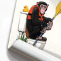 Chimp On The Toilet. Funny Bathroom Print, thumbnail 7 of 7