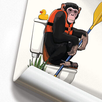 Chimp On The Toilet. Funny Bathroom Print, 7 of 7