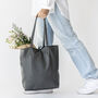 Dark Grey Soft Leather Tote Shopper, thumbnail 7 of 12