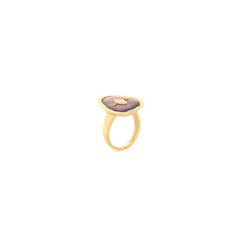 Organic Shell Ring Gold Plated And Brown, Fit All, 3 of 3