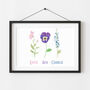 Birth Flowers Family Garden Personalised Print, thumbnail 2 of 4