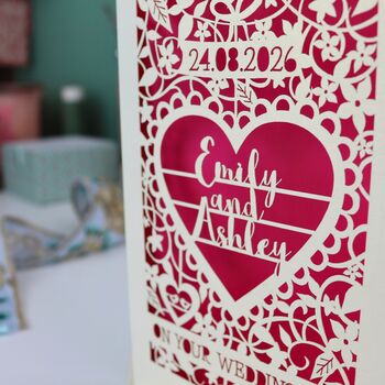 Personalised Papercut 'On Your Wedding Day' Card, 9 of 10