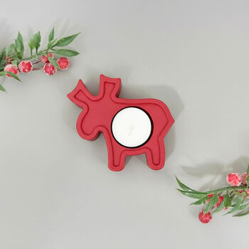 Festive Reindeer Tealight Holder Christmas Decorations, 8 of 10