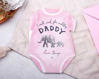 1st Father's Day From Bump Card With Pink Baby Grow Design, 4 of 6