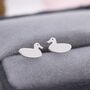 Swimming Duck Stud Earrings In Sterling Silver, thumbnail 2 of 12
