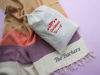 Personalised Soft Cotton Throw Blanket, Cotton Anniversary Gift For Couple, 3 of 10