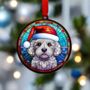Bichon Frise In Santa Hat Suncatcher Decoration, thumbnail 4 of 6