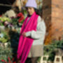 Hot Pink Cashmere Blend Colour Block Scarf, thumbnail 4 of 7