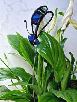 Blue Glass Dragonfly Plant Stake, 2 of 3