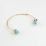 Adjustable Turquoise Stone Pencil Open Cuff Bangle, thumbnail 4 of 6
