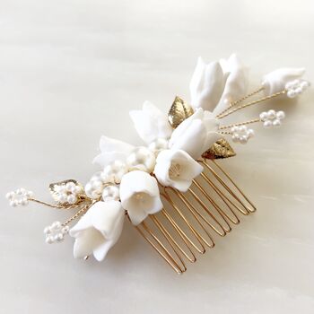 Dainty Floral Hair Comb, 2 of 6