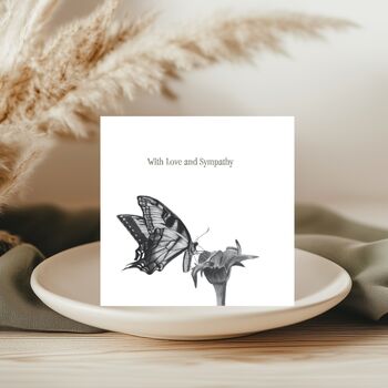 With Love Butterfly Sympathy Greeting Card, 2 of 6