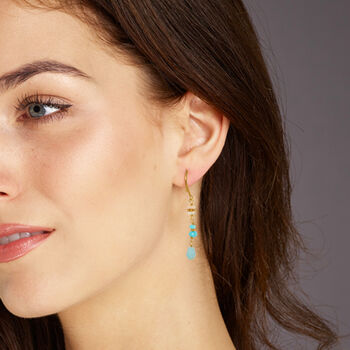 Amazonite And Opal Drop Earrings, 3 of 4